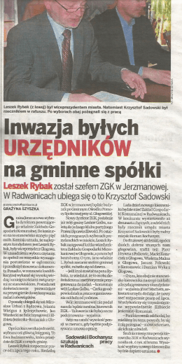 Inwazja byłych Urzędnik&oacute;w na gminne sp&oacute;łki