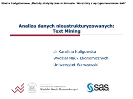 Analiza danych nieustrukturyzowanych: Text Mining
