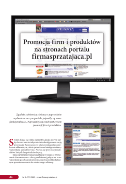 Promocja firm i produktów na stronach portalu