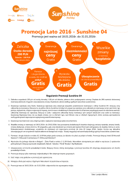 promocja 4 sunshine lato 2016 Klient.cdr