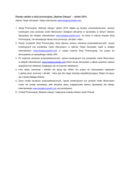 Zasady udziału w akcji promocyjnej „Stylowe Zakupy” – Jesień 2015