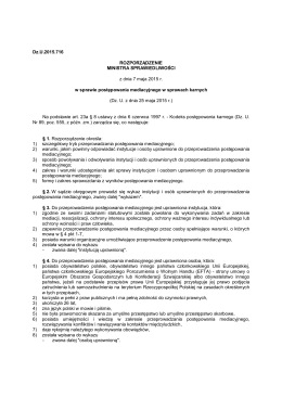 Rozporządzenie Ministra Sprawiedliwości z dnia 07.05.2015 r. w