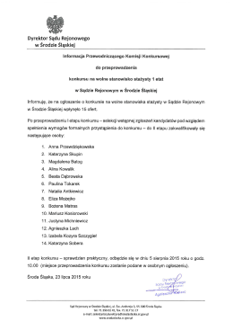 Dyrektor Sądu Rejonowego - Sąd Rejonowy w Środzie Śląskiej