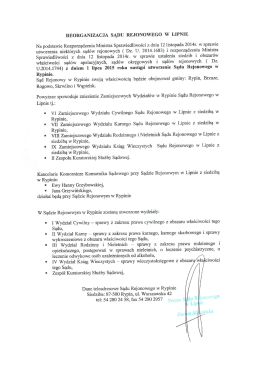 Reorganizacja - Sąd Rejonowy w Lipnie