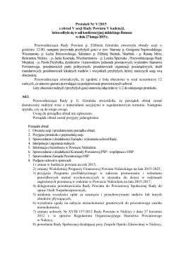 Protokół Nr V/2015 - Starostwo Powiatowe w Nidzicy