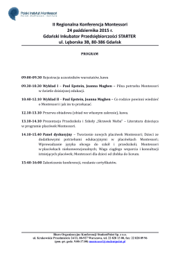 II Regionalna Konferencja Montessori 24 października 2015 r