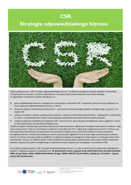 CSR. Strategia odpowiedzialnego biznesu