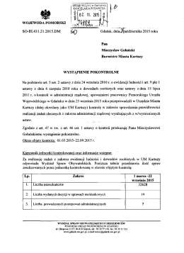 wystąpienie pokontrolne