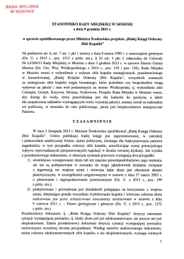 Stanowisko Rady Miejskiej w Mosinie z dnia 9 grudnia