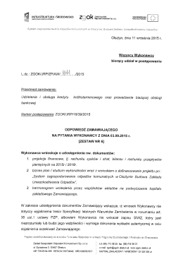 Oisztyn, dnia 11 września 2015 r. Wszyscy Wykonawcy