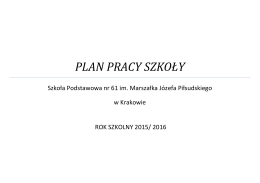 Plan Pracy Szkoły 2015.2016