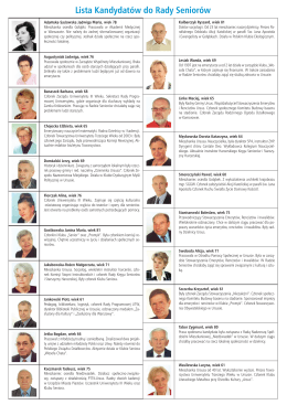 Lista Kandydatów do Rady Seniorów