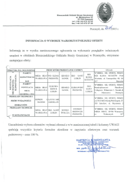 Informacja o wyborze