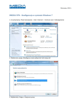 IMEDIA VPN – Konfiguracja w systemie Windows 7