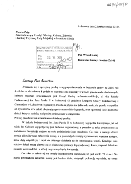 Pismo Radnego M. Zająca z dnia 22.10.2015r.
