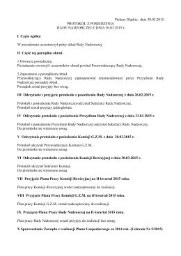 Protokół z 30-03-2015 - Spółdzielnia Mieszkaniowa "DIAMENT