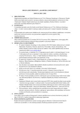 Regulamin Projektu Akademia Zaruskiego 2015_ 2016