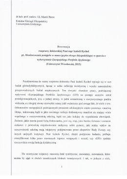 dr hab. prof. nadzw. UŁ Marek Baran Katedra Filologii Hiszpańskiej