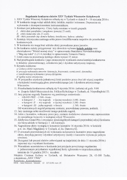 Regulamin Tyskie Wieczory Kolędowe 2016 r. Karta zgłoszeniowa