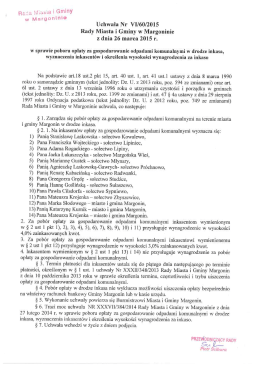 Uchwała nr VI/60/2015 Rady Miasta i Gminy Margonin z dnia 26