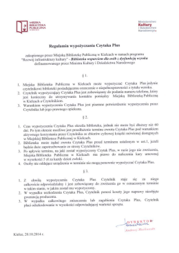 Regulamin Czytak Plus