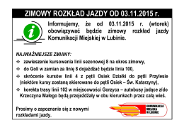 ZIMOWY ROZKŁAD JAZDY OD 03.11.2015 r.