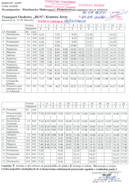 ROZKŁAD JAZDY STÅRÜSTWO POWIATOWE