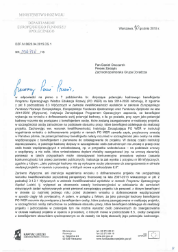 Stanowisko IZ PO WER w sprawie potencjału kadrowego