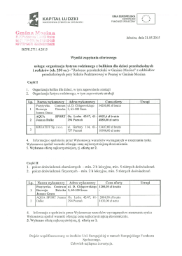 Informacja o wyborze oferty