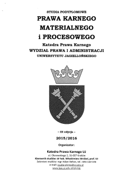 Studia Podyplomowe Prawa Karnego Materialnego i Procesowego