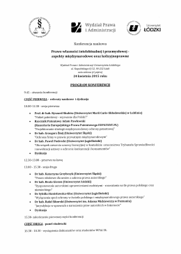 v Wydział Prawa I - Okręgowa Izba Radców Prawnych