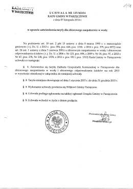 Taryfa &bdquo;Woda i ścieki&rdquo;