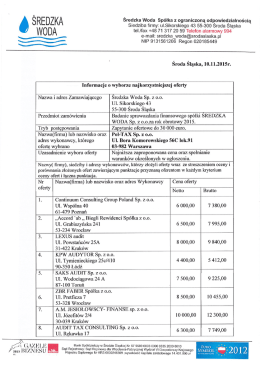 SREDZKA Średzka Woda Sp&oacute;łka z ograniczoną odpowiedzialnością