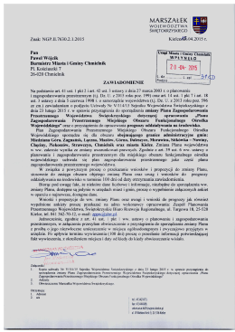 zawiadomienie i uchwałę sejmiku województwa