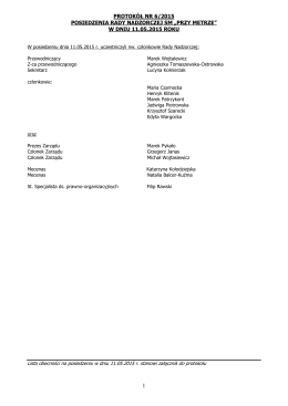 11.05.2015 Protokół z posiedzenia RN nr 6