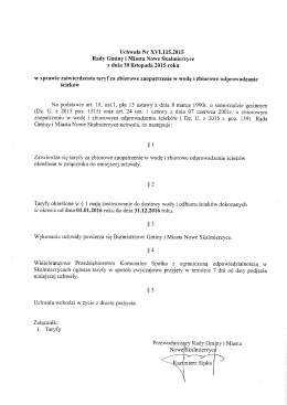 Rady Gminyi Miasta Nowe Skalmierzyce z dnia 30 listopada 2015