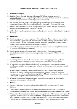 Ogólne Warunki Sprzedaży i Dostaw (pdf 80kB)