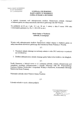 Uchwała Nr III/40/2015 w sprawie wyrażenia woli zabezpieczenia