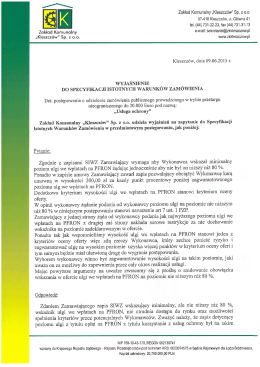 Wyjaśnienie nr 2 do SIWZ