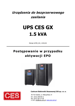 Aktywacja EPO w zasilaczu UPS CES GX 1,5kVA