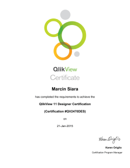 QlikView Designer Certyfikat Projektanta aplikacji