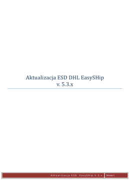 Aktualizacja ESD DHL EasySHip v. 5.3.x