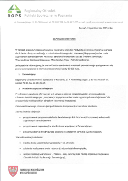 zapytanie - Regionalny Ośrodek Polityki Społecznej w Poznaniu