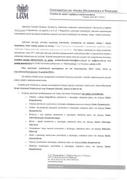 Plan zamowien publicznych na rok 2016