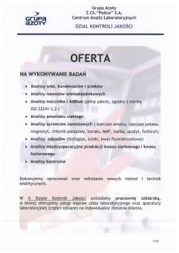 DZIAŁ KONTROLI JAKOŚCI