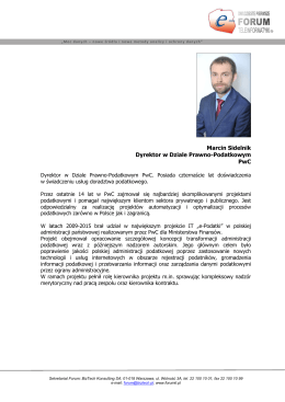 Marcin Sidelnik Dyrektor w Dziale Prawno