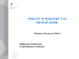Prezentacja - zmiany w podatku VAT od 1.07.2015