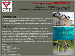 Sekcja triathlonu YMCA Kraków zaprasza do Strawczyna na
