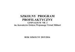 Szkolny program profilaktyczny na rok 2015/2016