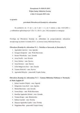 Zarządzenie Wóta Gminy Sitkówka-Nowiny w sprawie powołania